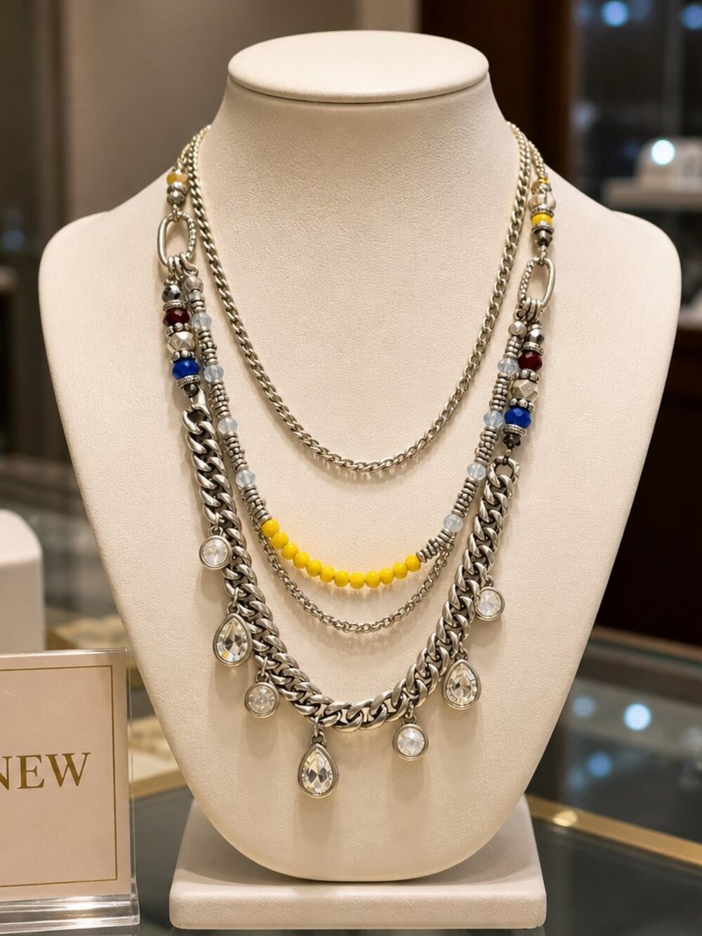 Premier Designs Silver-Tone Multistrand Statement Necklace